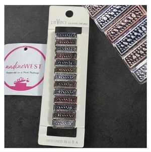 NWT DA Vinci For Nadine West Tri Colored Metal Tile Stretch Bracelet